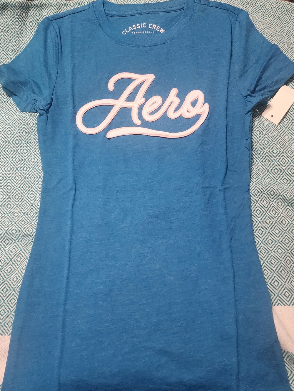 Aeropostale Blue Classic Crew Tee Womens Sz S
